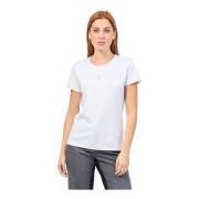 Hugo Boss Vit T-shirt med Double B-monogram White, Dam