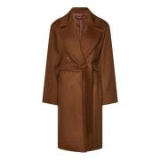 Max Mara Brun Kasmirrock med Bred Revers Brown, Dam