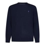 Polo Ralph Lauren Blå Ulltröja med Pony Broderi Blue, Herr