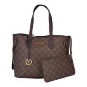 Carlo Colucci Shopper med logotryck Brown, Dam