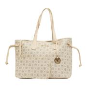 Carlo Colucci Logo Print Shopper Beige, Dam