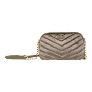 Carlo Colucci Sammet Crossbody Väska Elegant Stil Gray, Dam