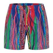 Carlo Colucci Badshorts med stickat mönster Multicolor, Herr