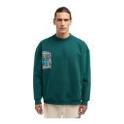 Carlo Colucci Oversize Sweatshirt för avslappnad stil Green, Herr