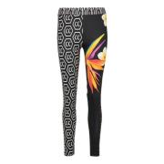 Carlo Colucci Tryckta Jeggings med tropiska blommor Multicolor, Dam