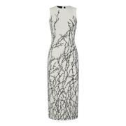 Alexander McQueen Vit Jacquard Törn Grenar Klänning White, Dam