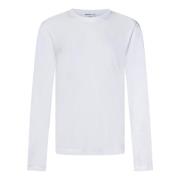 James Perse Vita T-shirts och Polos med Ribbad Crew Neck White, Herr