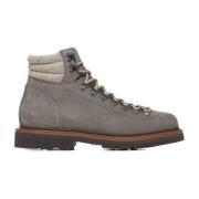 Brunello Cucinelli Gröna ankelboots med stickad krage Gray, Herr