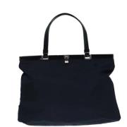 Prada Vintage Pre-owned Tyg axelremsvskor Blue, Dam