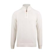 Stenströms Vit Bomull Half-zip Cardigan White, Herr