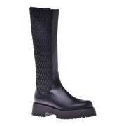 Baldinini Boots in stretchy eco-nappa and black leather Black, Dam