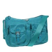 Prada Vintage Pre-owned Nylon prada-vskor Blue, Dam