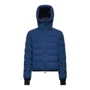 Moncler Blå Quiltad Dunjacka med Hög Krage Blue, Herr