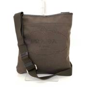 Prada Vintage Pre-owned Canvas crossbodyvskor Brown, Dam