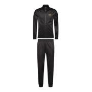 Emporio Armani EA7 Svart och Guld Tekniskt Tyg Tracksuit Black, Herr