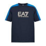 Emporio Armani EA7 T-shirt med broderad logotyp Blue, Herr