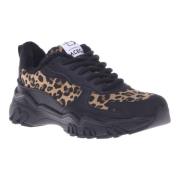 Baldinini Trainers in black and leopard-print eco-leather Multicolor, ...