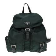 Prada Vintage Pre-owned Nylon ryggsckar Green, Dam