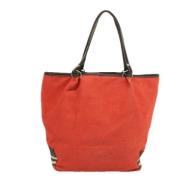 Burberry Vintage Pre-owned Canvas axelremsvskor Red, Dam