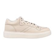 Doucal's Minimalistiska Läderhöga Sneakers Beige, Herr