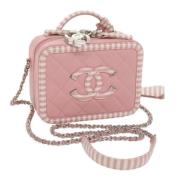 Chanel Vintage Pre-owned Laeder axelremsvskor Pink, Dam