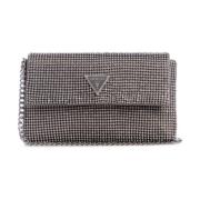 Guess Strasskedja Mini Pochette med Logotyp Gray, Dam