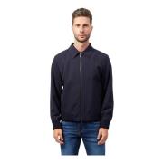 Hugo Boss Modern Blå Kappa med Fullzip Fickor Blue, Herr