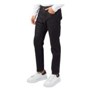 Hugo Boss Avslappnad passform svarta bomullsjeans Black, Herr