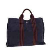 Hermès Vintage Pre-owned Canvas handvskor Blue, Dam