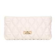 Elisabetta Franchi Präglad vit clutch handväska höst vinter Beige, Dam