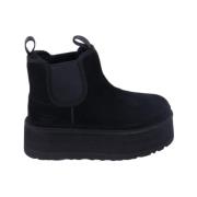 UGG Svarta Mocka Ankelboots med Fårskinn Black, Dam