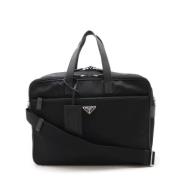 Prada Vintage Pre-owned Canvas portfljer Black, Dam