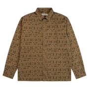 Kestin Tryckt Bomull Ripstop Overshirt Ny Stil Brown, Herr