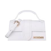 Jacquemus Vit läder axelväska med kortplats White, Dam