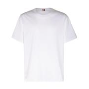 Thom Browne Vit Bomull T-shirt med Logopatch White, Herr