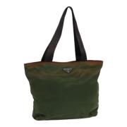 Prada Vintage Pre-owned Nylon totevskor Green, Dam