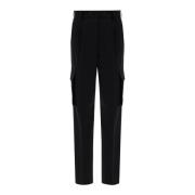 Herno High-Waist Cargo Trousers Black, Dam