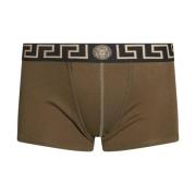 Versace Mörk oliv bomullsboxer Brown, Herr