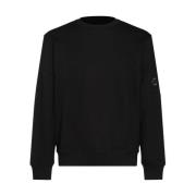 C.p. Company Svart bomulls sweatshirt med logopatch Black, Herr