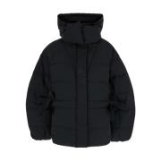 Ganni Svart Oversized Pufferjacka Black, Dam