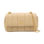 Tory Burch Quiltad Mini Kira Axelväska Beige, Dam