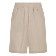 Ami Paris Hög midja Bermuda shorts med fickor Beige, Herr