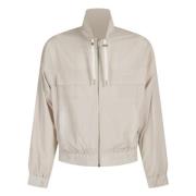 Ami Paris Kritvit Beige Windbreaker med Front Dragkedja Beige, Herr