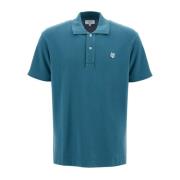 Maison Kitsuné Polo skjorta med djärv rävhuvud Blue, Herr