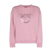 Pinko Bomullssweatshirt med logodekoration Pink, Dam