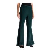 Zimmermann Flowing Bootcut Byxor i Mikado Tyg Green, Dam