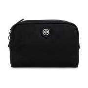 Tory Burch Kosmetisk väska med logotypformad applikation Black, Dam