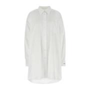 Maison Margiela Vit Oxford Skjortklänning White, Dam