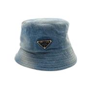 Prada Vintage Pre-owned Bomull hattar-och-kepsar Blue, Dam