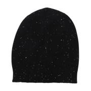 Fabiana Filippi Svart ull ribbstickad hatt Black, Dam